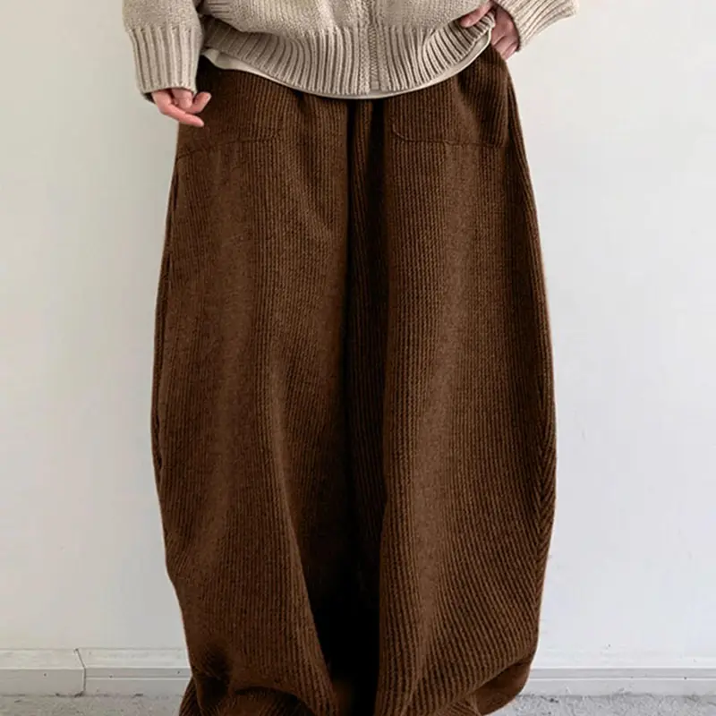 Men's Solid Color Drawstring Waist Corduroy Pants, Casual Elastic Waist, Drawstring Waisted, Casual Lounge Pants, Casual Loungewear Pants, High Stretch Loose Casual Comfy Pocket Wide Leg Trousers for Daily Wear, Men's Bottoms for All Seasons
