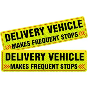 2Pack Delivery Vehicle Car Magnet,Delivery Vehicle Signs for Car,Reflective Delivery Vehicle Magnet for Car,Flex Driver Car Signs