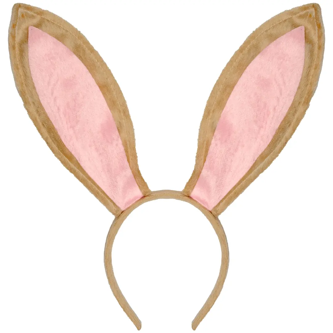 212 MAIN Unisex Light Weight Velvet Bunny Ears Headband - Bendable, Whimsical Rabbit Party Accessory for Adults, Includes Mascot & Pointed Ear Costume Pieces, Rabbits
