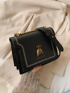 Women's Fashionable Bee Decorated Crossbody Bag, Casual Versatile Chain Strap Flap Square Bag, Trendy All-match Commuter Bag for Daily Used