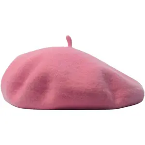 Women Men   Beret Solid Color Warm Beanie Hat Artist Painter Fancy Dress Costumes