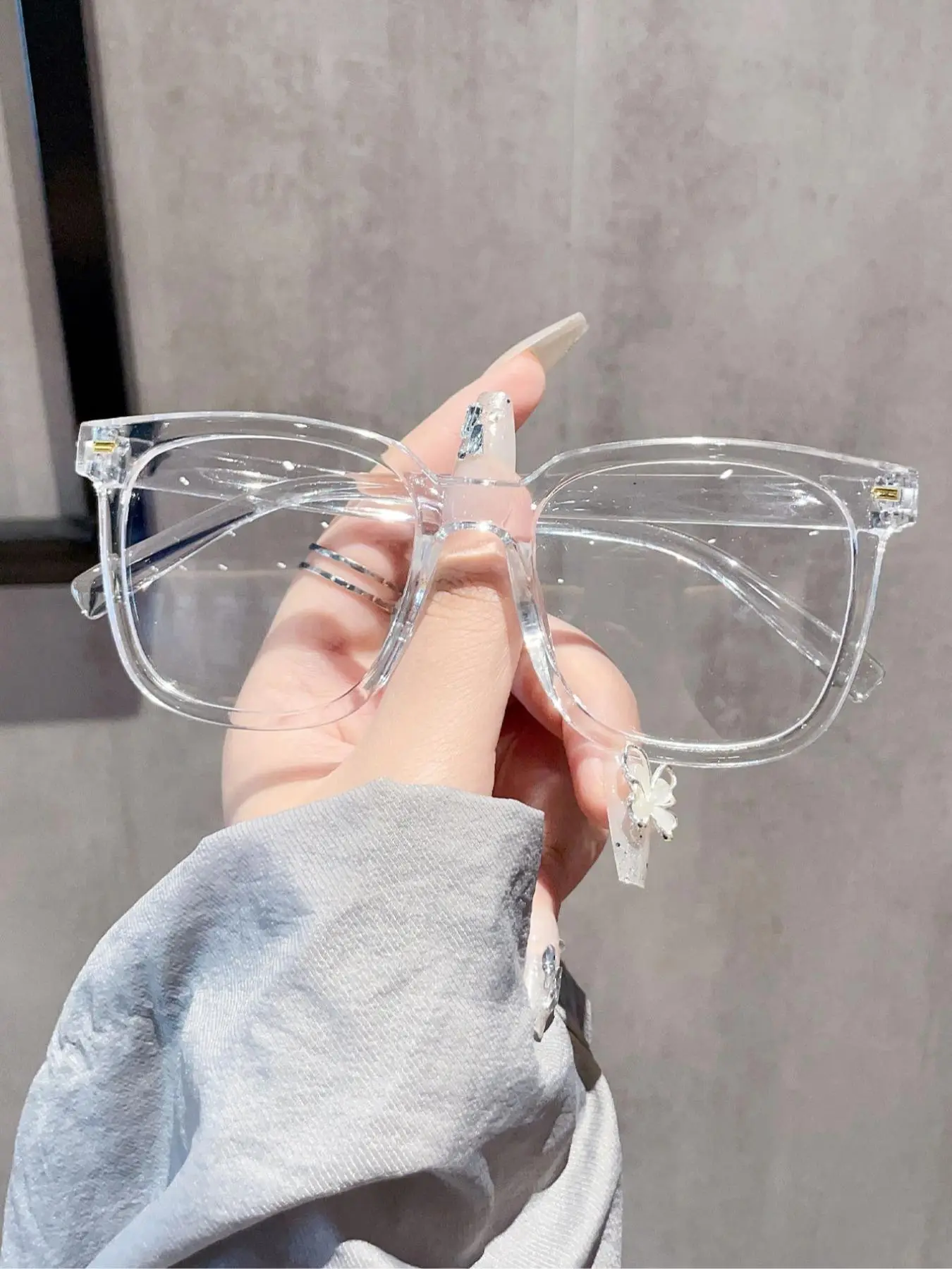 Clear Anti-blue Light Glasses Frame, Lightweight Stylish Square Frames Eyeglasses for Women & Men, Fashion Eyeglasses for Work, Daily Clothing Decor, for Student Daily