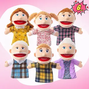 6pcs Family Hand Puppets 12 Inch Grandparents, Mom & Dad, Brother & Sister Plush Hand Puppet Toys Role-Play Toy Puppets for Kids Storytelling Imaginative Pretend Play Teaching Preschoo Valentine's Day giftsl