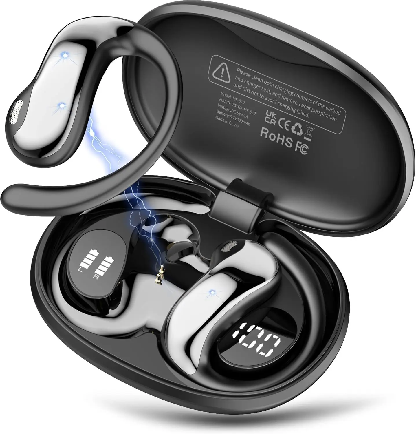 AI Translation Earbuds 0.3s Real Time Translator &198 Languages, Smart AI Headphones with Meeting Notes & Transcription, ENC & Bluetooth 6.0 OWS Open Ear Earphones for Travel, Meetings & Learning