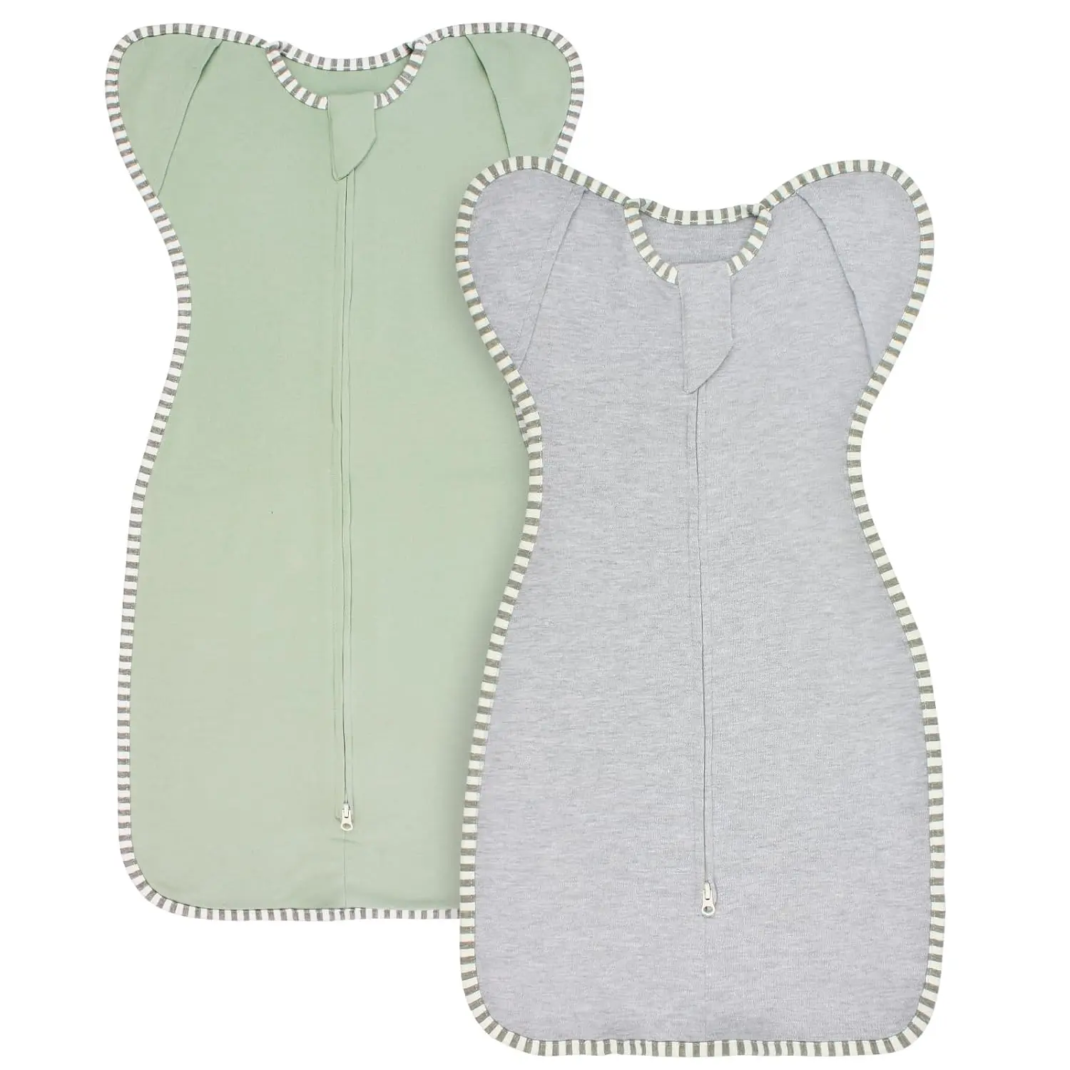 0-3 Months Sleep Sack Arms Up Swaddle 0-3 Months Transition Swaddle, 2-Pack Baby Swaddles  Boy Girl with Arms In/Out 2-Way Zipper 100% Cotton 0.8 Tog (Small 5-14lbs)