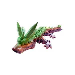 3D Printed Baby Crystal Dragon Toy - Articulated Dragon