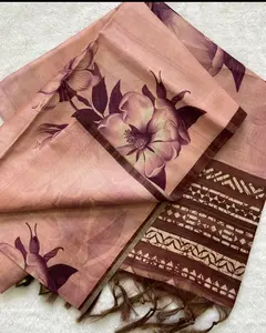 Erode Silk Digital Print Saree with Soft Smooth Finish & Running Blouse
