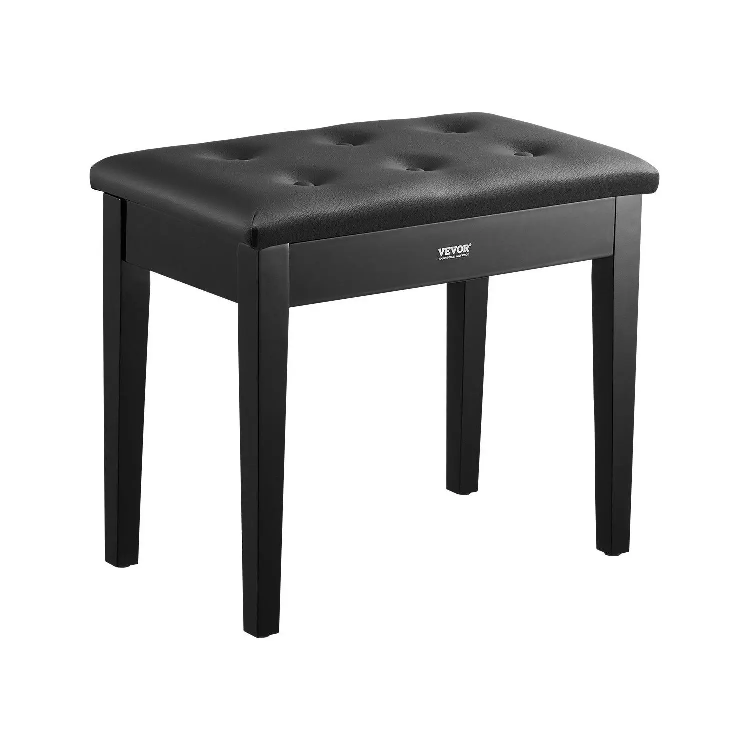 VEVOR Piano Bench, 22x 13.78x 19, Keyboard Piano Chair with High-Density Padded Cushion, Storage Compartment for Music Books, Wooden Piano Bookcase Stool Seat, for Vanity, Living Room, Bedroom