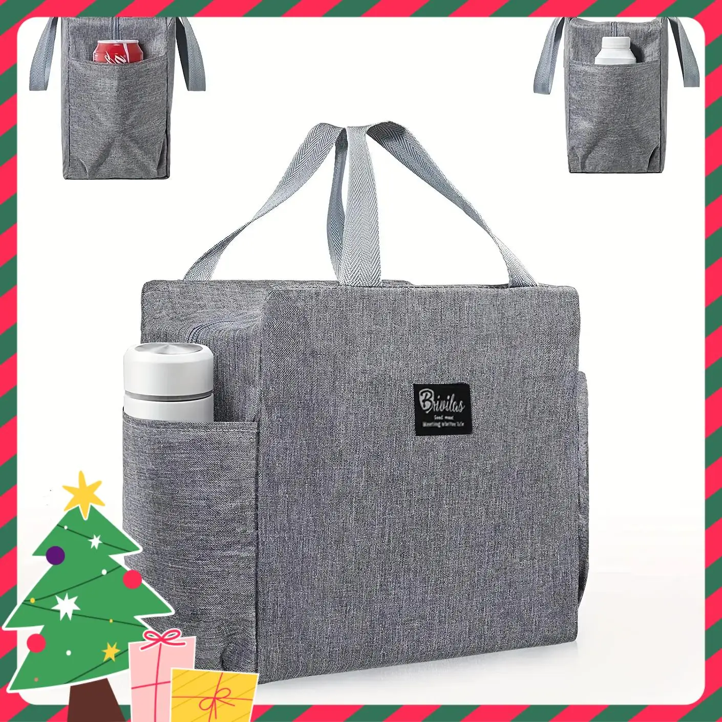 Large Capacity Cooler Bag, 1 Count Waterproof Portable Zipper Lunch Bag, Durable Outdoor Picnic Food Storage Bag