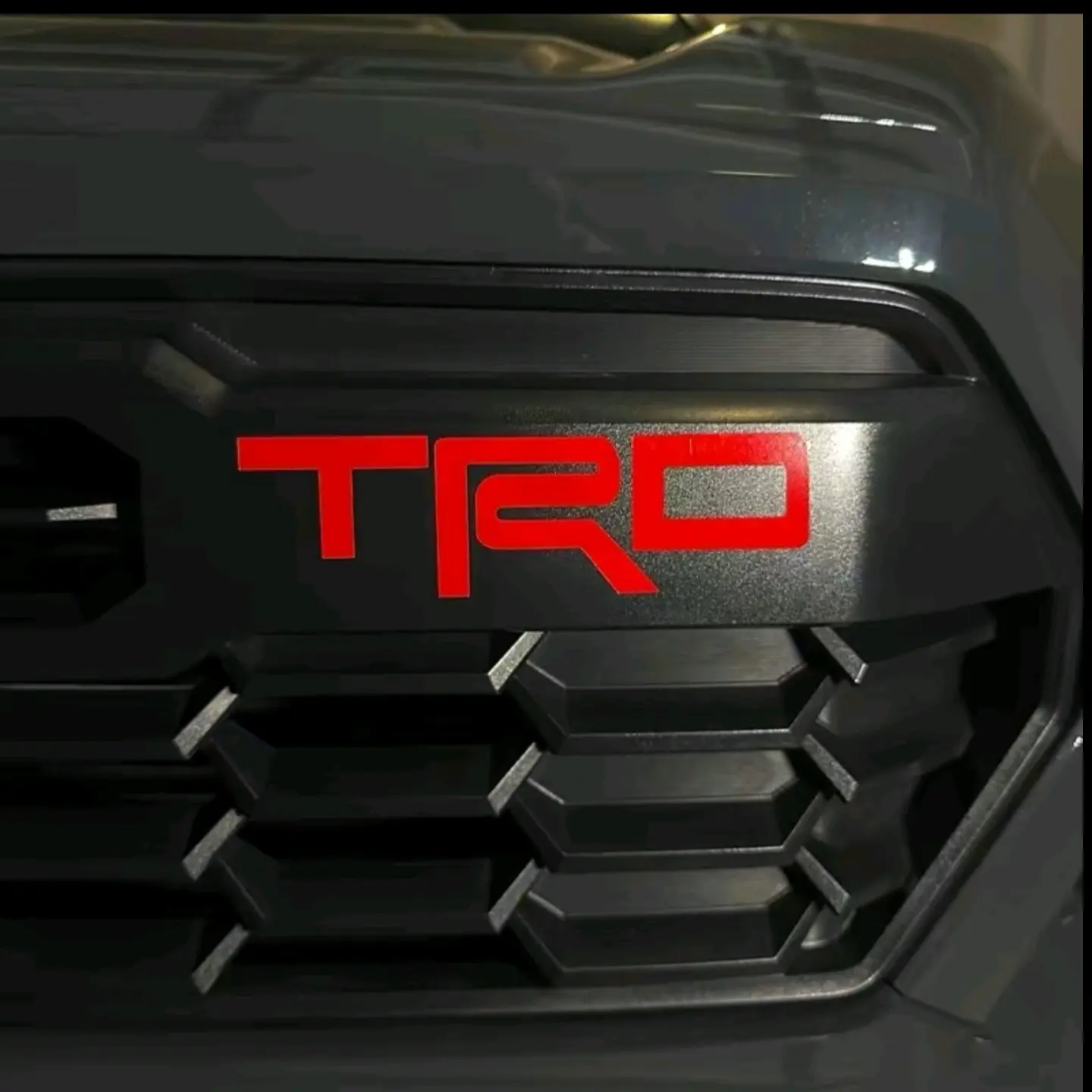 TRD Overlay for Front Grill Stiker- Customizable Design, High-Quality Finish, Reflective Surface, Compatible with Various Products, 100% Vinyl Truck Decals