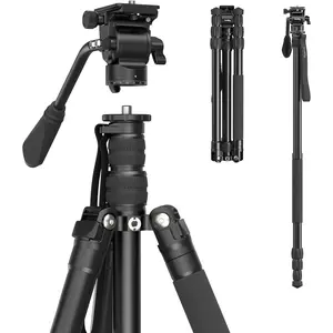 CT180 Video Tripod, 72" Camera Tripod Monopod with Fluid ,  Camera Tripod, 360? Panorama Fluid  for Travel, Video, Live Streaming, Vlogging- 3760B
