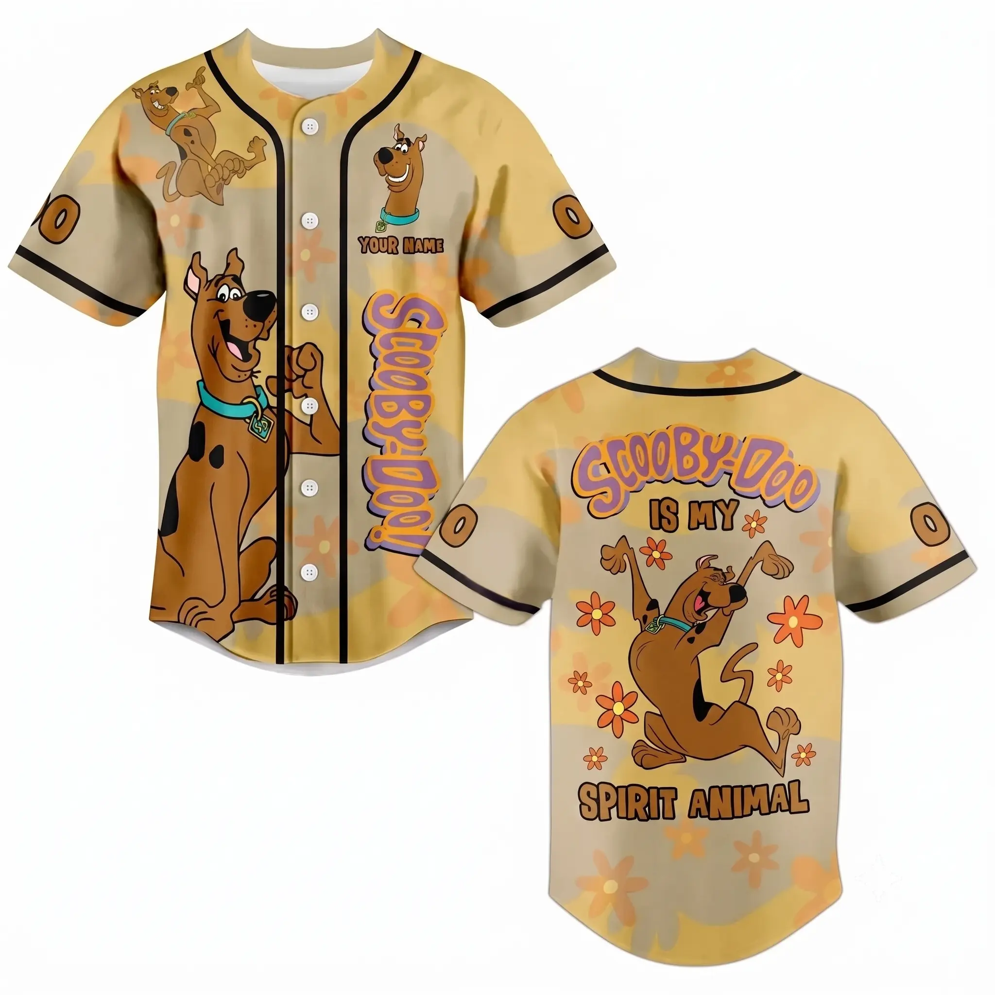 Personalized Scooby Doo Is My Spirit Animal Baseball Jersey Shirt, Horror Movie, Gothic Horror Sports Outfit