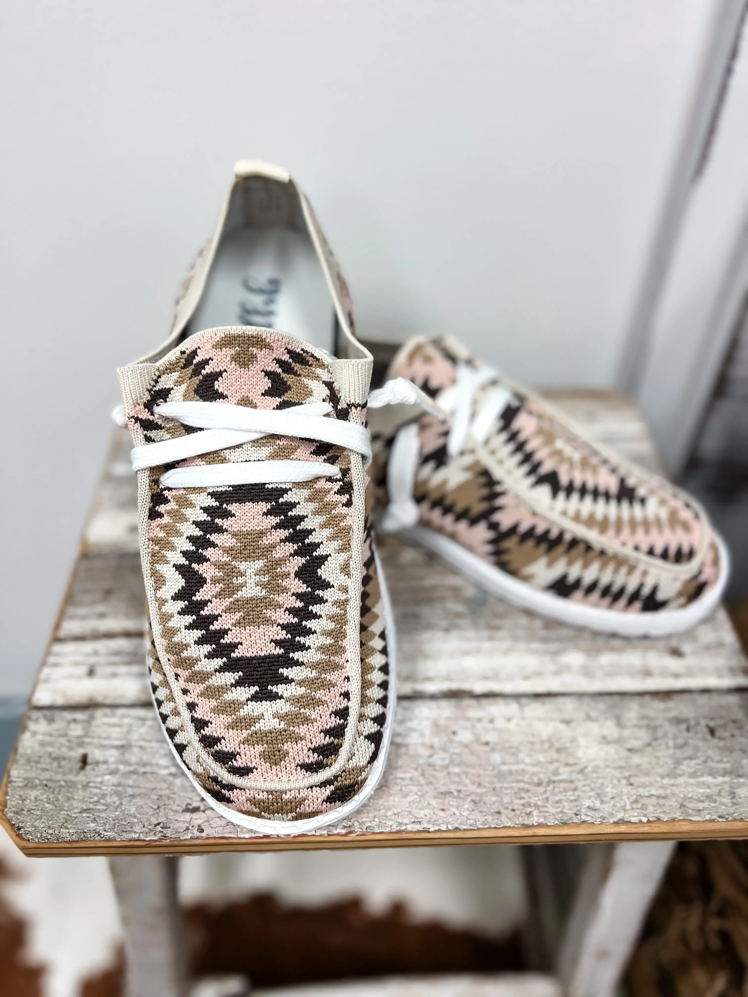 Cream/Blush Western Sneaker by Gypsy Jazz