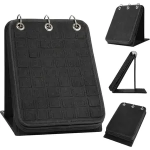 1 Pc Felt Pin Display Book – 5-page badge and brooch storage organizer. Portable binder-style case for pins, badges and jewelry, perfect for collection display and desktop organization.