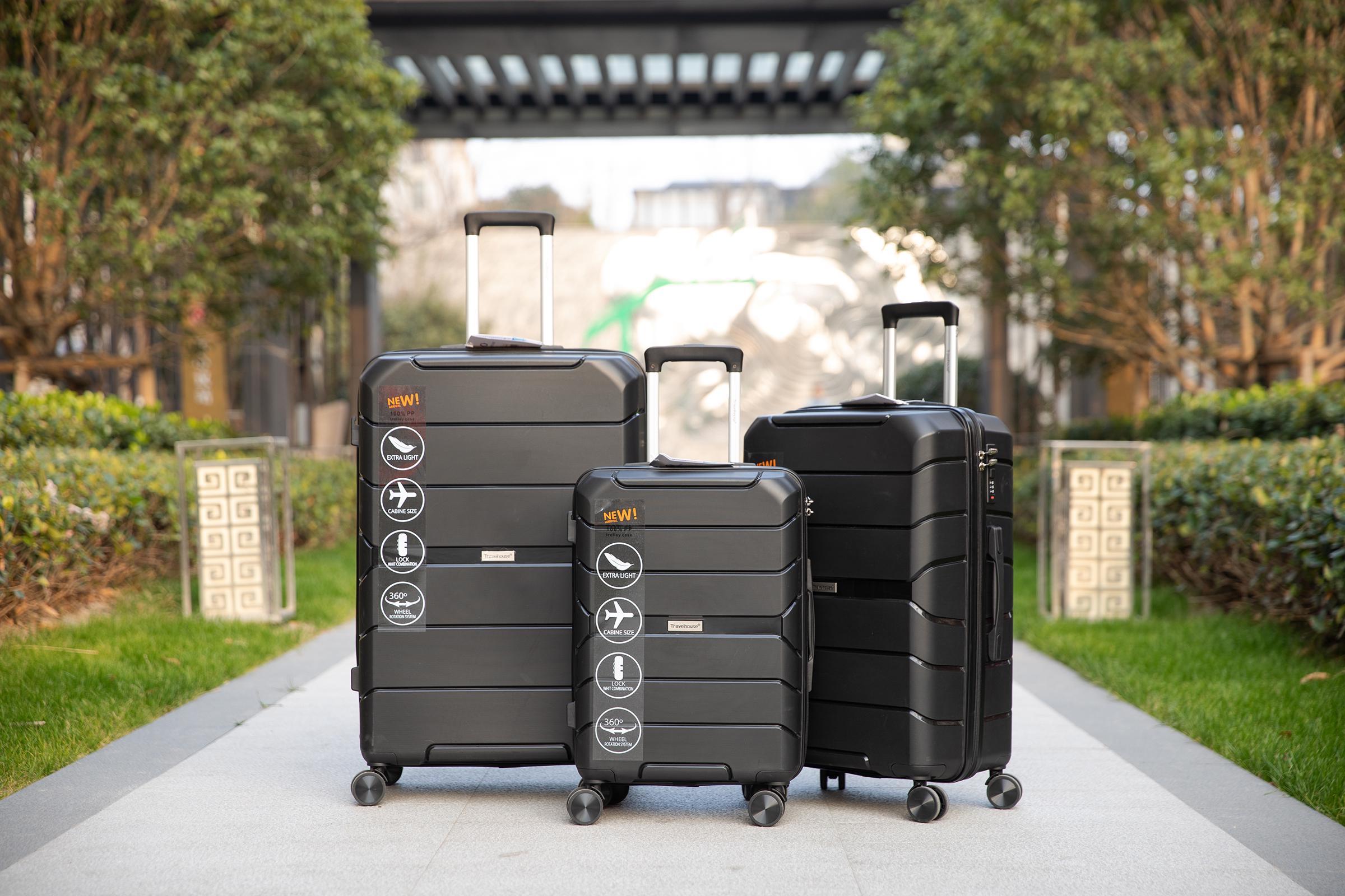 Travelhouse Hardshell Suitcase Spinner Wheels PP Luggage Sets Lightweight Suitcase With TSA Lock, 3-Piece Set (20/24/28)