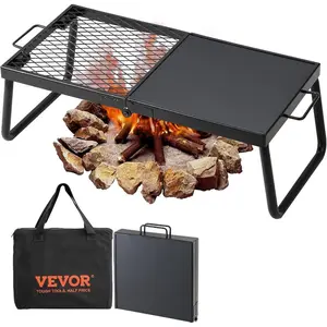 VEVOR Swivel Campfire Grill, Fire Pit Grill Grate over Fire Pits, Heavy Duty Steel Grill Grates, 360 Adjustable Open Fire Outdoor Cooking Equipment, Portable Camp Fire Racks for Camping Outdoor BBQVEVOR Super Brand Day