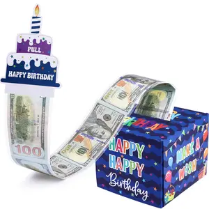 Birthday Money Box, 1 Set Money Gift Box, Gift Box Design, Gift Box Packaging with 30pcs Clear Bag, DIY Gift Wrapping Supplies for Birthday Party, Party Packs, Themed Gift Box