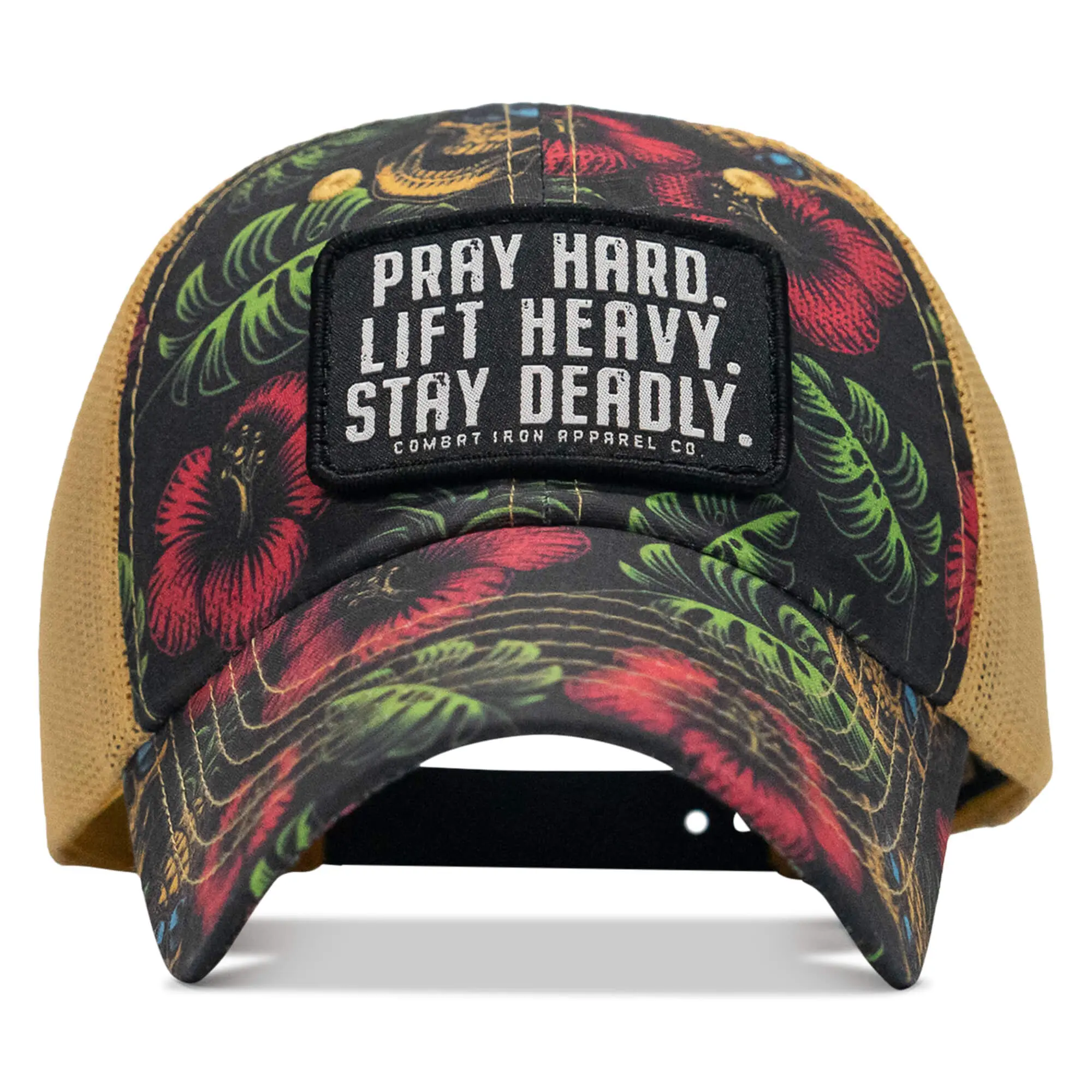 Pray Hard. Lift Heavy. Stay Deadly. Patch Tactical Ripstop Mesh Snapback Hat