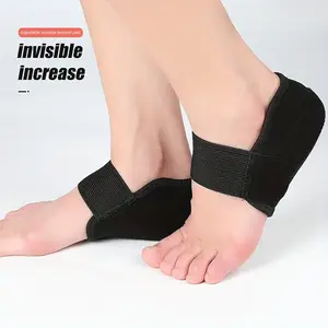 Heel Pain Relief Support Pads 1 Pair Height Increase Insoles Pressure Reducing Design with Velcro Cover Non Slip Half Pad for Foot Care