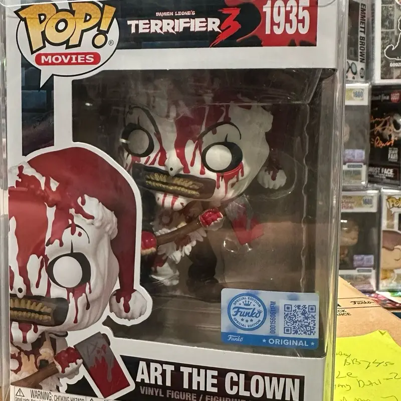 Funko Pop TV/Movie Character Fashion Vinyl Collectible Figurine - Bloody Clown with Axe, Santa in Chest Statue, Display-Worthy Collectible Statue