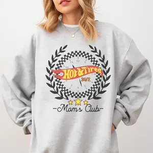 Mama - Hot And Tired Mom's Club Sweatshirt - Ash Grey - Mama Sweatshirt Pullover Soft Unisex Womenswear Hoodie Comfy Aesthetic