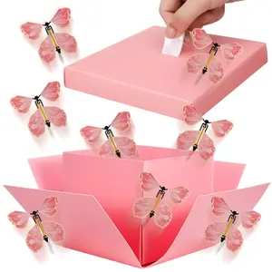 Surprise Butterfly Gift Box Set, 4-Piece Explosive Party Favor, Themed Gift Box, Birthday Graduation New Year Decoration, Unique Present Idea