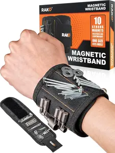 RAK Magnetic Wristband for Tools - Premium Tool Belt for Holding Screws Nails with Powerful Magnets, Birthday Gifts for Men, Cool Gadgets Stuff Gifts for Dad, Husband, Grandpa, Handyman, Him