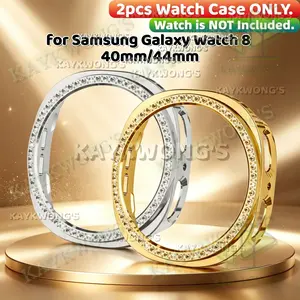 KAYKWONG'S Rhinestone Shiny Protective Watch Case Cover, 2-Pack, Elegant Design, Effective Daily Protection, Fit for Samsung Galaxy Watch 4/5/6/7/8, Size 40mm/44mm
