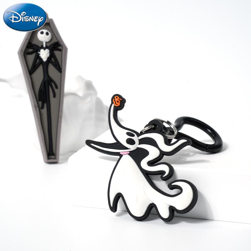 1PC The Nightmare Before Christmas Jack Zero Keychain Officially Licensed Gothic-Vibe Collectible Skeleton Animal Anime Peripheral Backpack Decoration Car key Pendant Desk Ornament Durable PVC Rubber Gift