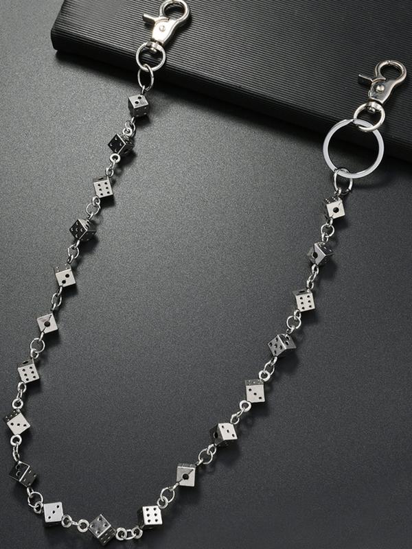 vintage Punk Dice Pants Waist Chain Men Cool Jeans Chain Keychain Wallet Chain Gothic Biker Fashion Accessories Body Piercing Jewelry Adjustable Jewelry