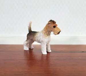Dollhouse Fox Terrier Puppy Dog 1:12 Scale Miniature Pet Standing