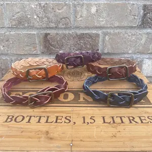 Boho Braid - Leather Dog Collar