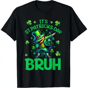 Bruh St Patricks Day Man and woman Saint Patricks Day Leprechaun T-Shirt