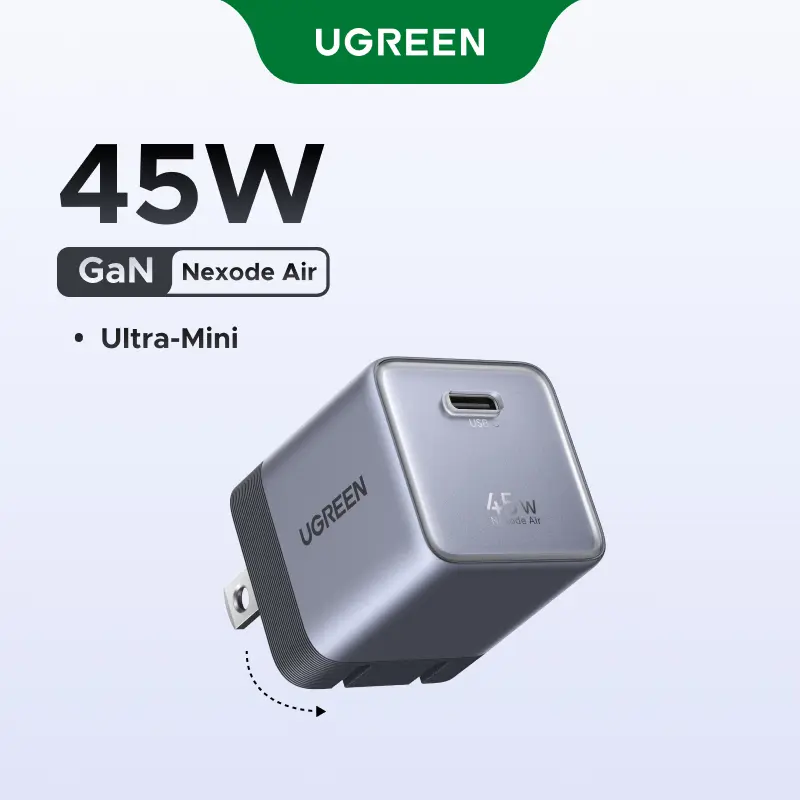 UGREEN Nexode Air 45W USB C Charger Block, Foldable Ultra Mini USBC Fast Charging with GaN Tech, Travel Essentials Wall Charger for iPhone 17 16, Galaxy S26/S25, iPad, MacBook Air/Neo/Pro, Grey DealsForYouDays Electronic Cellphone