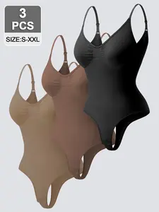 Seamless Waist Cinching Bodysuit, Butt Lifting Shapewear, Elastic Slimming Fit Body Shaper, Underwear, Available in Two Colors, All Seasons, Basic