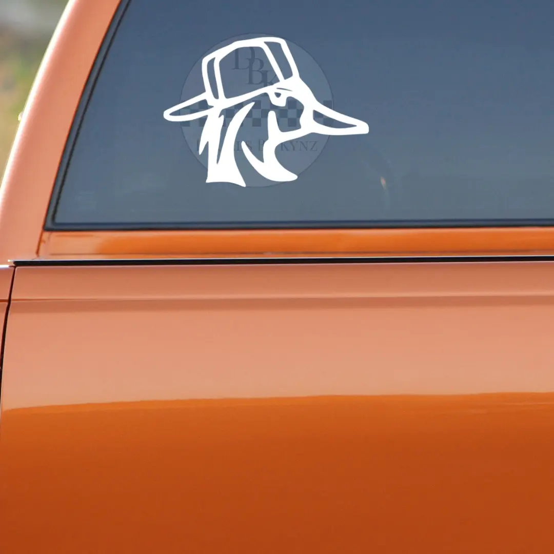Duck with Hat Permanent Decal Sticker - Car/ Truck Decal Sticker - 3 Sizes