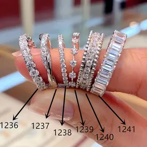 A light luxury all-rounder zircon women's ring plated with white gold, a versatile accessory ring