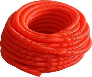 DC Sound 1/2" 13mm 100' Red Split Wire Loom Cable Sleeves Conduit Protective Tubing