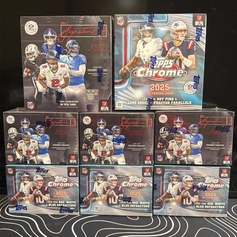 Break 471 8 Box Break - 3x 2025 Topps Signature Football Blasters And 1x Mega + 3x Topps Chrome Football Blasters And 1x Mega PYT Break