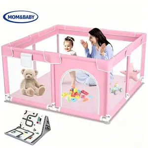 Baby Playpen with Gate, Extra Large Play Yard for Toddlers, Safe No-Gap Kids Activity Center, Indoor/Outdoor Play Pen - Free Your Hands! anti-slip base foldable Indoor-Outdoor space mat