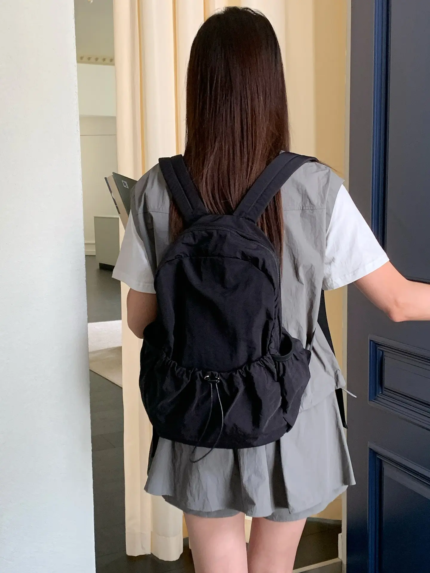 Korean Style Simple Backpack for Girls, 2026 New College Student Book Bag, Nylon Sports Backpack, Lightweight Travel Backpack