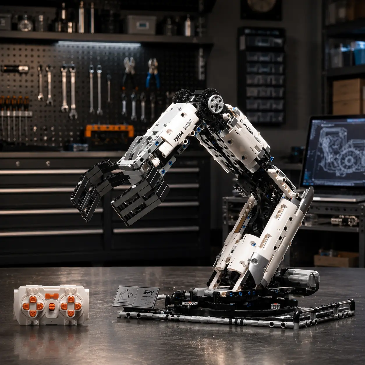 Back to School Must-Have Robot Building Blocks, 1000+ PCS RC & APP Programmable Mechanical Arm, 360° Rotating Precision Claw STEM Engineering Kit, Cool Tech Desk Gadget, Screen-Free Fun Gift for Teen Boys & Future Engineers