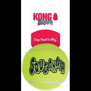 KONG® SqueakAir® Balls Dog Toys Yellow 3 Pack - Durable Non-Abrasive Felt, Non-Abrasive, Ideal Fetch Toy for Dogs