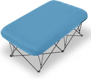 KAMPKEEPER Camping Cot,Folding Camping Bed with Inflatable Air Mattress and Carry Bag,for Outdoor Travel Camp Beach Vacation,(not Included The Airpump)