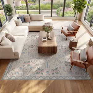 Nourison Botanical Machine Washable Modern Paradise Indoor Flatweave Area Rug - Decorative Indoor Floor Rug for Living Room Decor