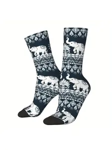 Thai Elephant Sock Printed Man Polyester