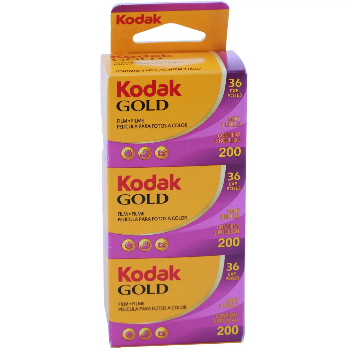 Kodak Kodacolor Gold 200 Color Negative Film, ISO 200, 35mm Size, 36 Exposure, 3-Pack