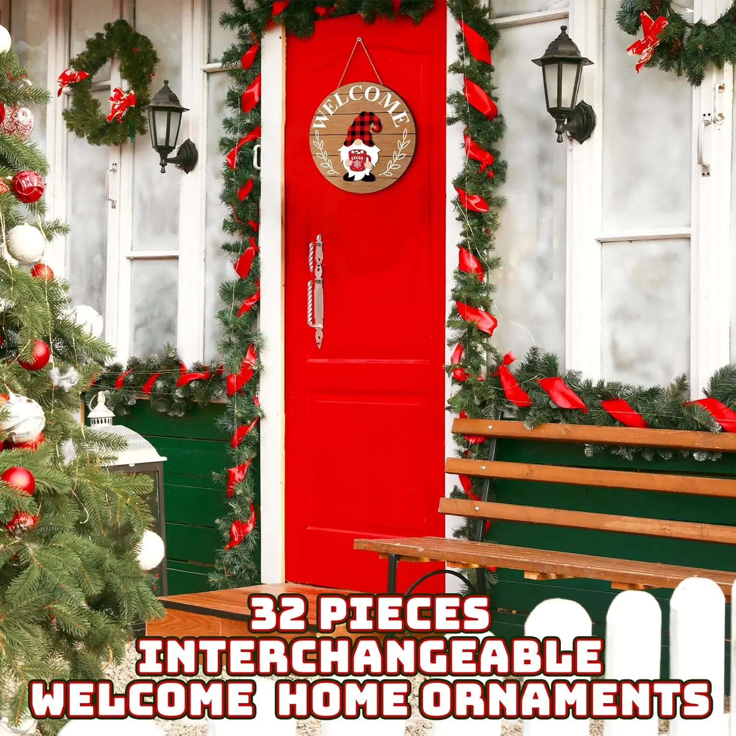 Interchangeable Wooden Gnome Decor Holiday Seasonal Gnome Decorations with Magnet Pieces and Detachable Hats Changeable Welcome Sign for Home(Simple Style) Interchangeable Wooden Gnome Decor Holiday Seasonal Gnome Decorations with Magnet Pieces and Detachable Hats Changeable Welcome Sign for Home(Simple Style)