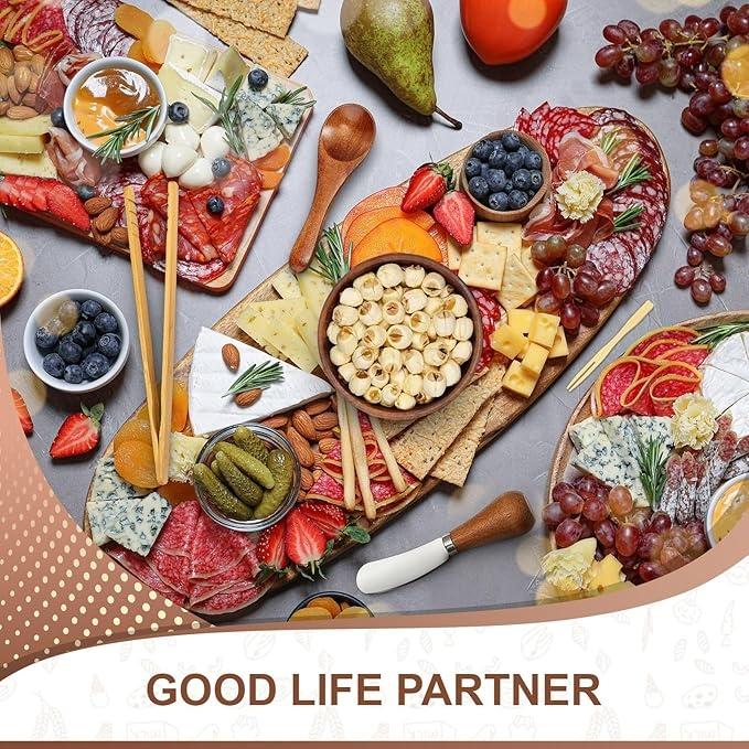 254PCS Charcuterie Board Accessories Set – Cheese Knives, Mini Tongs, Dip Bowls, Cocktail Picks, Butter Spreaders, Party Serving Utensils for Weddings, Events & Kitchen