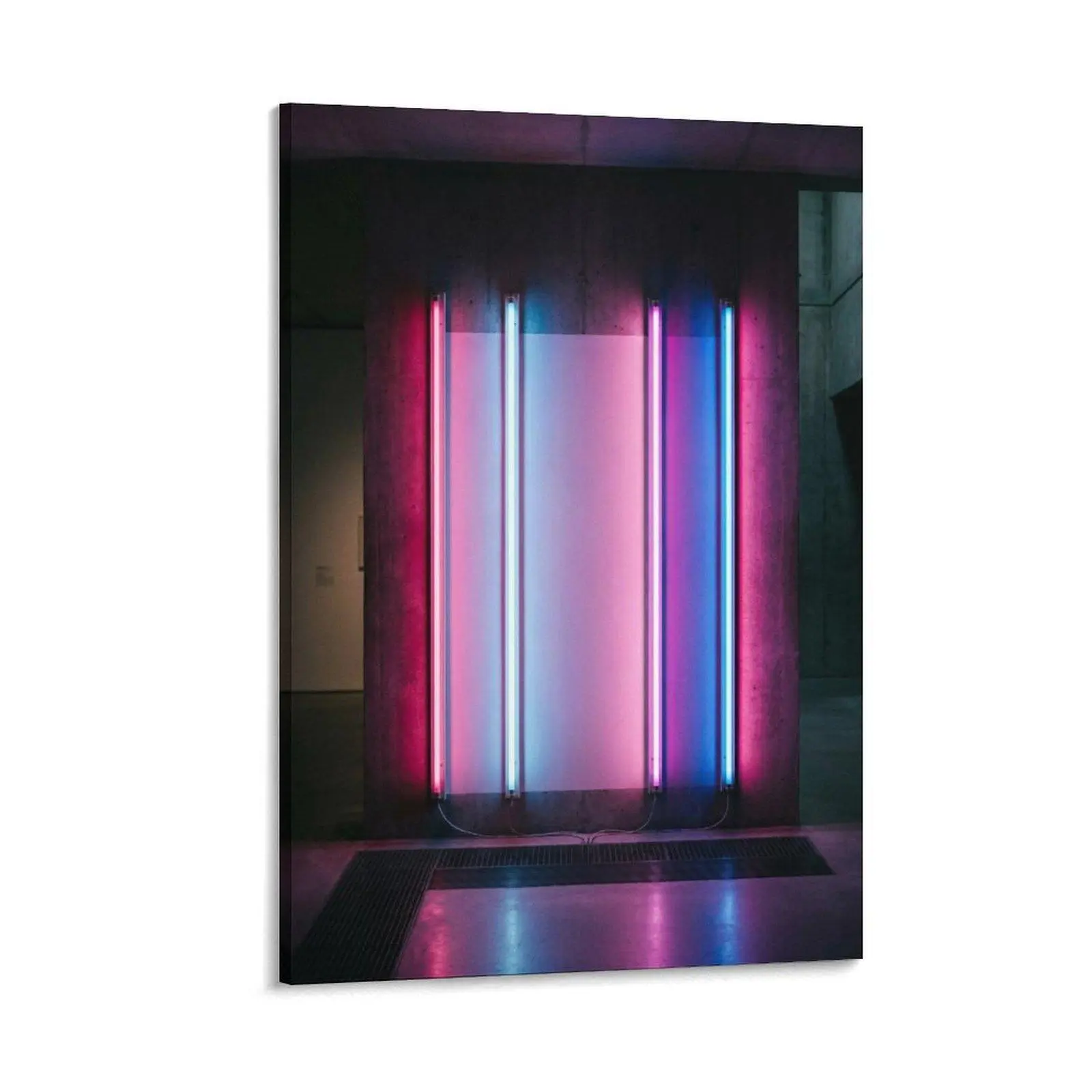 1pc Rectangular Artistic Luminous Frameless Neon Effect Canvas Print - Colorful Glow Home Supplies, Minimalist Modern Decoration for Living Room, Bedroom